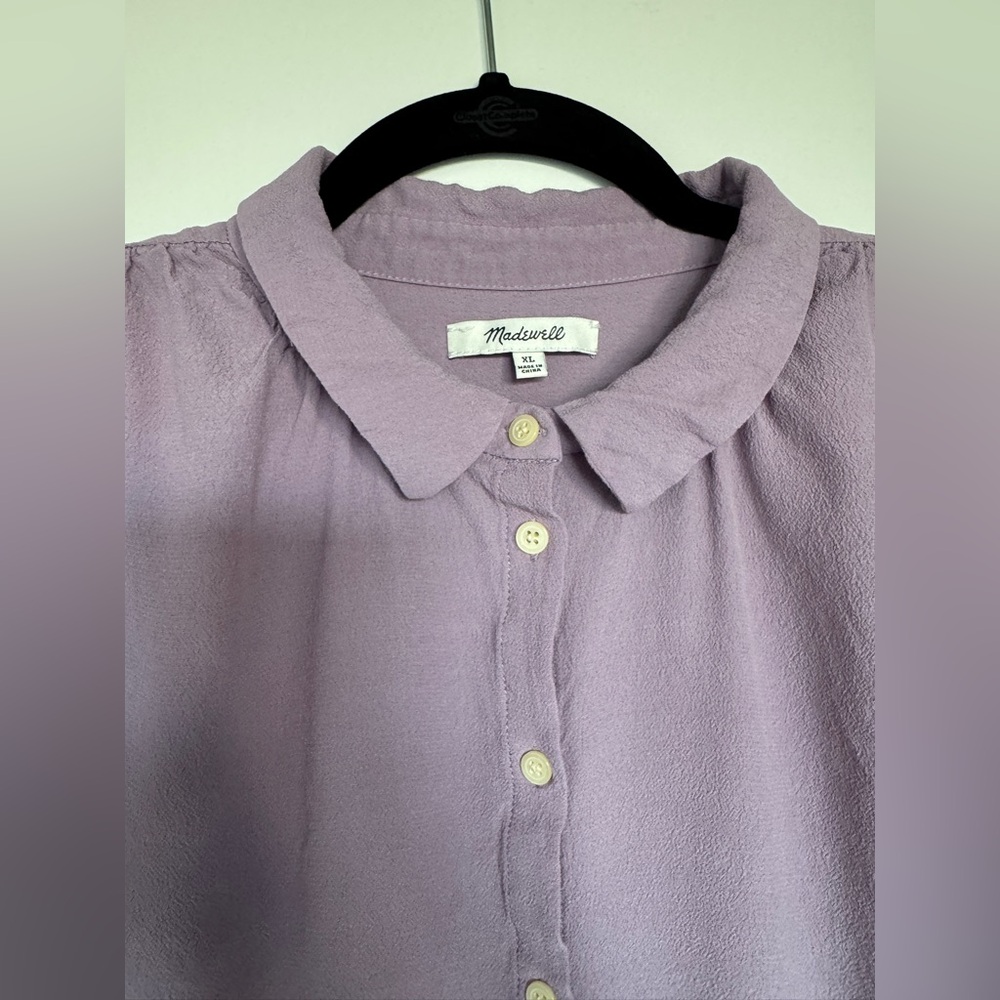 EUC Madewell Lilac Central Drapey Button Down Shirt, Size XL - Picture 6 of 11